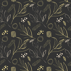 Hand drawn floral seamless pattern