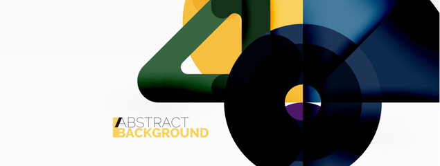 Obraz premium Creative geometric wallpaper. Circles, lines background. Business template for wallpaper, banner, background or landing