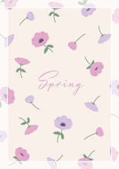 花のタイトルフレーム　アネモネ