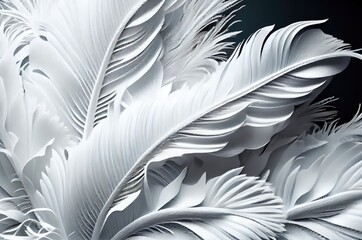 White Feather Background Generative AI