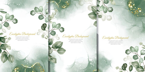 Greenery Watercolor Floral Arrangement Background