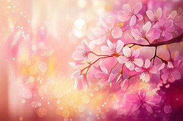 Pink Flower Blossoms Texture Background Generative AI
