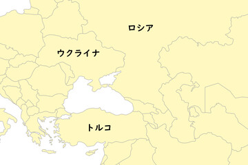ウクライナ、ロシア、トルコとその周辺国の地図
