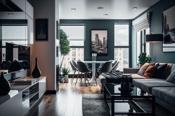 beautiful apartment, interior, modern, generative AI