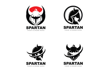 Spartan Logo,Vector Viking, Barbarian, War Helmet Design, Product Brand Illustration