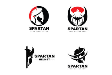Spartan Logo,Vector Viking, Barbarian, War Helmet Design, Product Brand Illustration