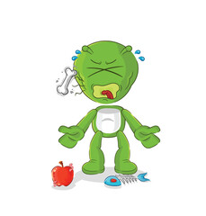 alien burp mascot. cartoon vector
