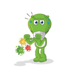 alien refuse viruses cartoon. cartoon mascot vector