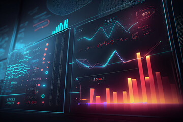 Dynamic Stock Market and Forex Trading Chart in Futuristic Style, Ideal for Investment Concepts and Financial Design, AI-Generated