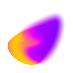 Gradient abstract shape with noise on transparent background