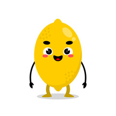 happy lemon cute character mascot
