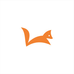 The fox logo formed with lines and shapes of different thickness creates a fox logo in orange color.