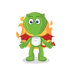alien demon with wings character. cartoon mascot vector