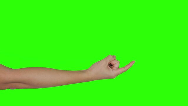 Come here hand sign green background