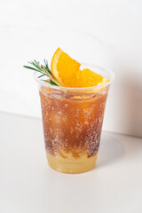 espresso with yuzu syrup in glass