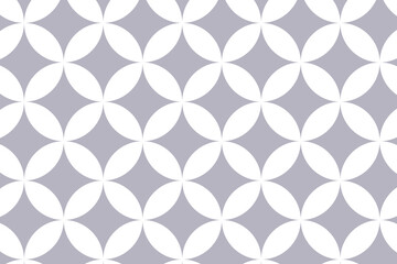 七宝文様の背景イラスト　和柄　白色　灰色　Japanese traditional pattern