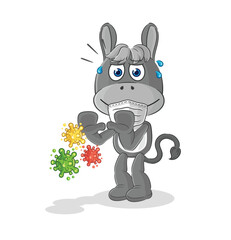 donkey refuse viruses cartoon. cartoon mascot vector