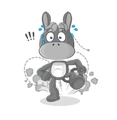 donkey running illustration. character vector
