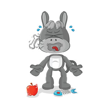 donkey burp mascot. cartoon vector