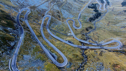Turns of Transfagarasan road, Romania