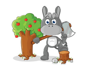 donkey Carpenter illustration. character vector