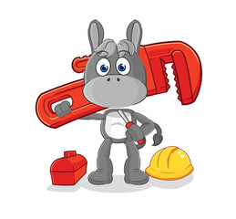 Fototapeta premium donkey plumber cartoon. cartoon mascot vector