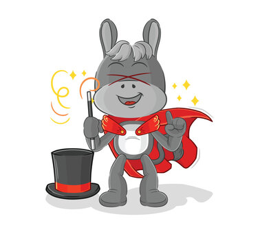 donkey magician illustration. character vector