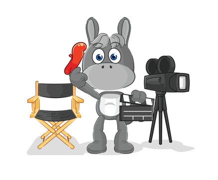 donkey director mascot. cartoon vector