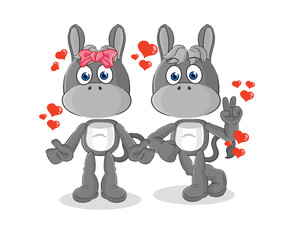 donkey dating cartoon. character mascot vector