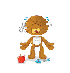 sack doll burp mascot. cartoon vector
