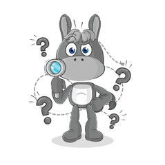 donkey searching illustration. character vector