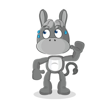 donkey eavesdropping vector. cartoon character
