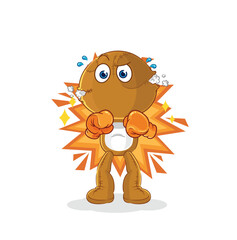 sack doll boxer character. cartoon mascot vector