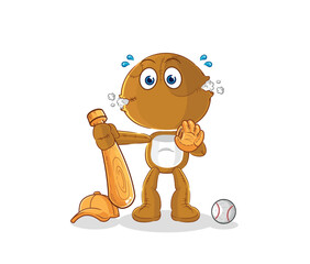 sack doll baseball Catcher cartoon. cartoon mascot vector