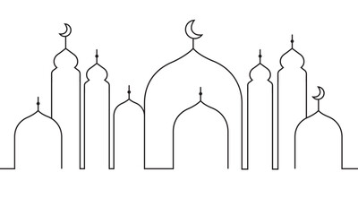line art of mosque  , islamic line art