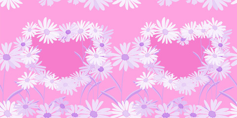 Seamless pattern floral background, Pink flowers