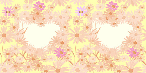 Seamless pattern floral background, yellow flowers