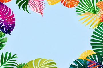 Vibrant Summer Foliage Frames | High-Quality Botanical Border Images for Your Creative Design Projects