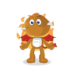 sack doll demon with wings character. cartoon mascot vector