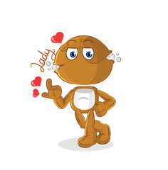 sack doll flirting illustration. character vector