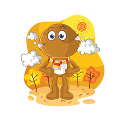 Obraz na płótnie Canvas sack doll in the autumn. cartoon mascot vector
