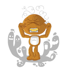 depressed sack doll character. cartoon vector