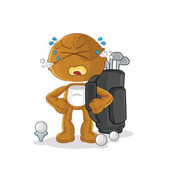 sack doll with golf equipment. cartoon mascot vector