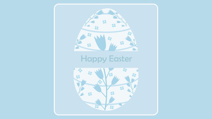 Easter egg with blue flower card