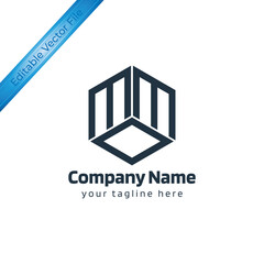 Fototapeta premium MMO letter mark logo - Abstract vector icon design