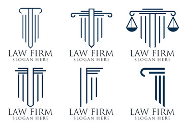 Justice law firm logo, blue, firm, law, icon justice, Premium Vector