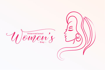 Empty Templatehappy women's day background with decorative lady face design
