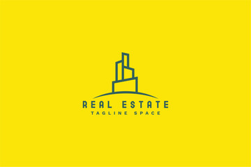 real estate logo with township building design