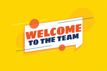 stylish welcome yellow banner for new employee in the team
