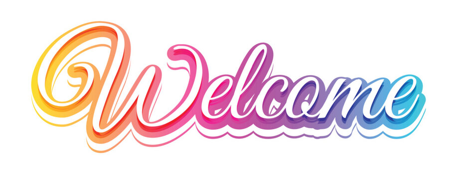 colorful welcome lettering banner invite your guests to next event